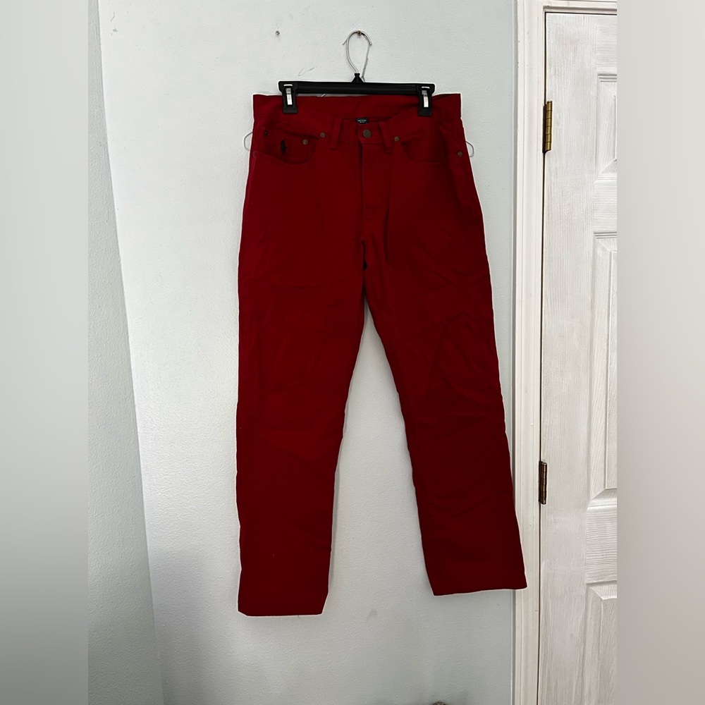 Red polo jeans